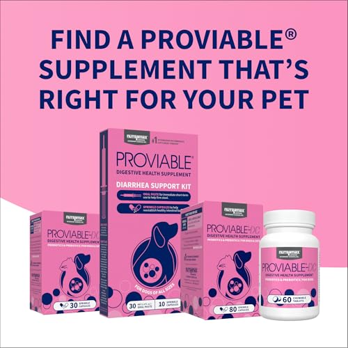 Nutramax Proviable Probiotics for Dogs & Cats, Sprinkle Capsules, 30ct | Probiotics for Cats and Dogs, Plus Prebiotics, Daily Gut Health Support Supplement, Multiple Strains, Sprinkle on Food
