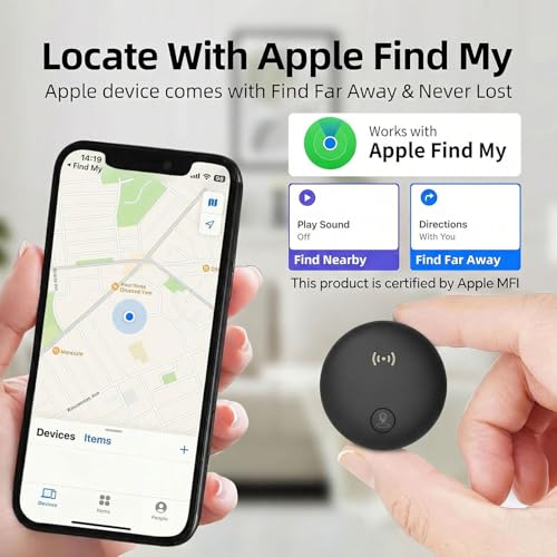 GPS Tracker for Vehicles, Real-Time Tracking for Android & iOS w/Magnetic | No Monthly Fee / No SIM Card, Works with Android Find Hub & iOS Find My, Hidden GPS Tracker Devices for Cars/Motorcycle/Bikes