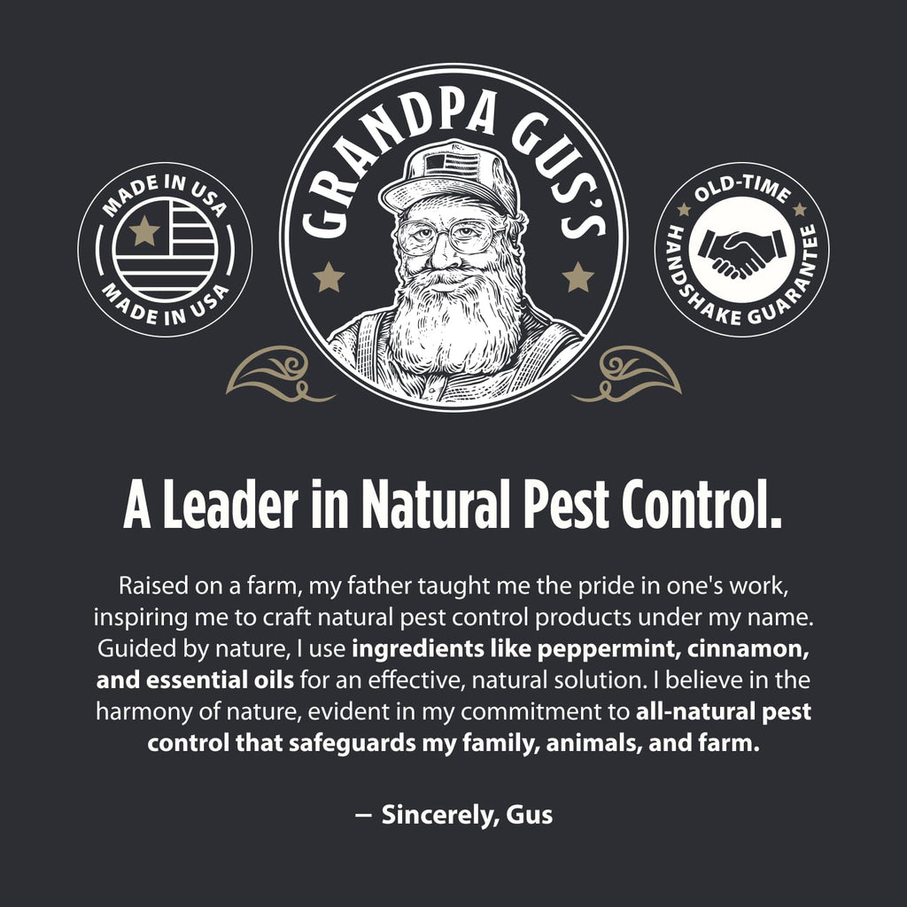 Grandpa Gus's Mouse Repellent Pouches, Peppermint & Cinnamon, Pack of 10 | Plant-Based, Natural Rodent Repellent and Nesting Prevention for Homes/Cabin/Garages/Storage/Vehicles, Kid & Pet Safe