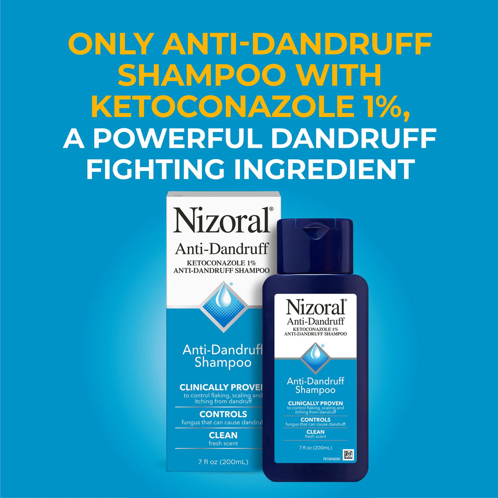 Nizoral Anti-Dandruff Shampoo with 1% Ketoconazole, Fresh Scent, 7 Fl Oz | Anti-Fungal Shampoo, Dandruff Shampoo for Dandruff Relief, Ketoconazole Shampoo, Dandruff Treatment, 1% Ketoconazole
