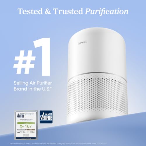 Levoit Air Purifier for Home Pets Hair Allergens in Bedroom Quiet Purifiers | Quiet HEPA Sleep Mode, Remove 99.97% Dust Pollen Smoke Pet Odor, AHAM VERIFIDE, Core300-P, Up to 1073 ft², White