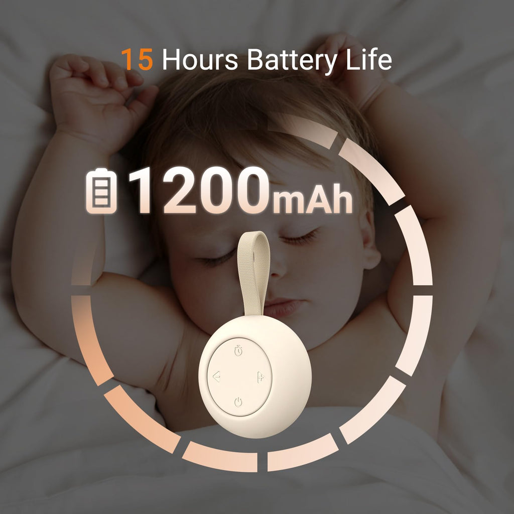 Portable Baby Sound Machine & Essentials for Babies & Kids-Putty | White Noise Machine[Timer Function][20 Soothing Sounds][15 Hours Battery Life]Travel,Registry,Gifts,Clips on Baby Stroller
