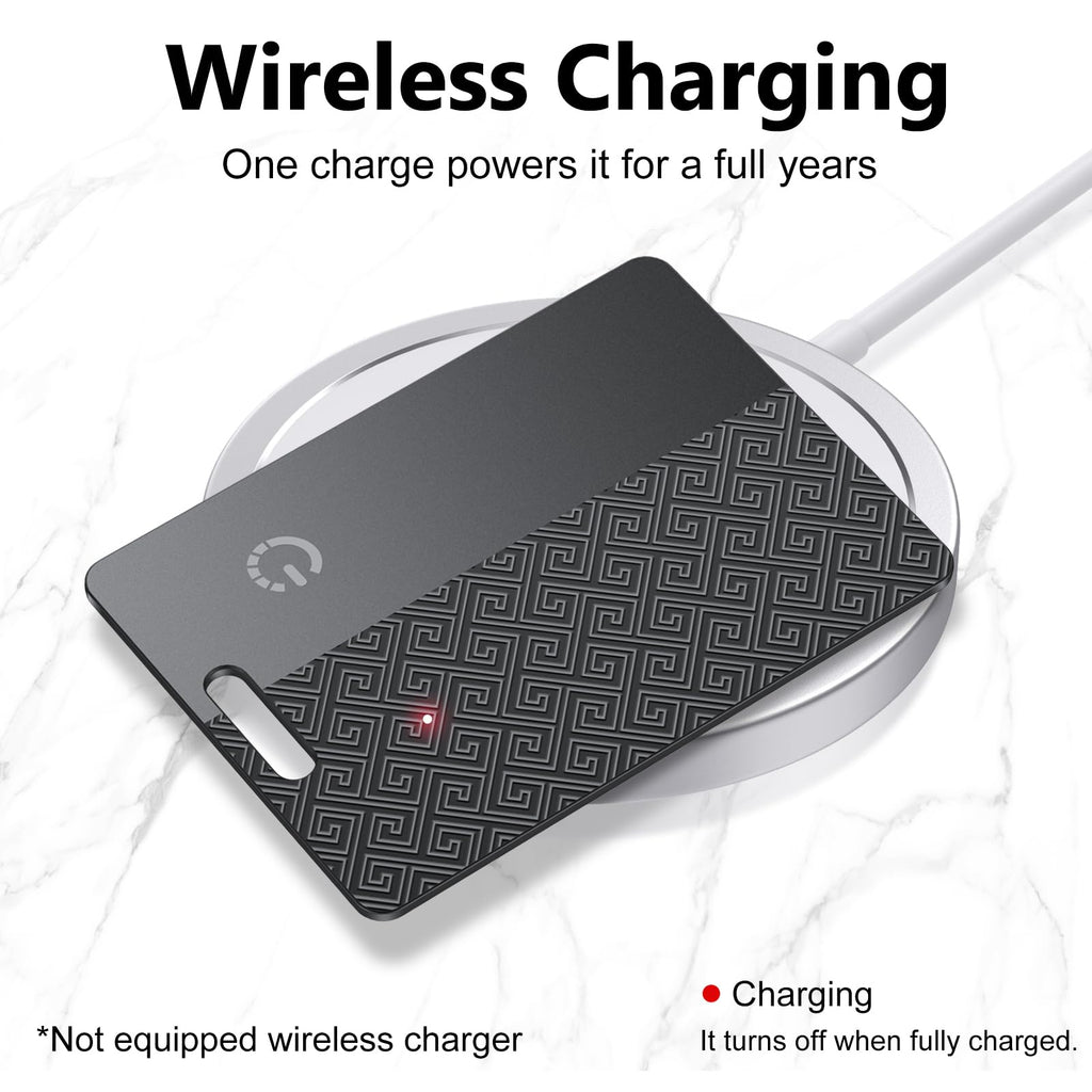 Ultra-Thin Wallet Tracker Card(iOS Only), Bluetooth Tracker Smart Card for Apple Find My iPhone Wallet GPS Tracker, Supports Wireless Charging, 10 Years Battery for Luggage, Wallets, Backpacks, Keys