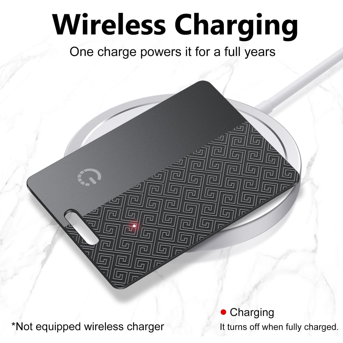 Ultra-Thin Wallet Tracker Card(iOS Only), Bluetooth Tracker Smart Card for Apple Find My iPhone Wallet GPS Tracker, Supports Wireless Charging, 10 Years Battery for Luggage, Wallets, Backpacks, Keys