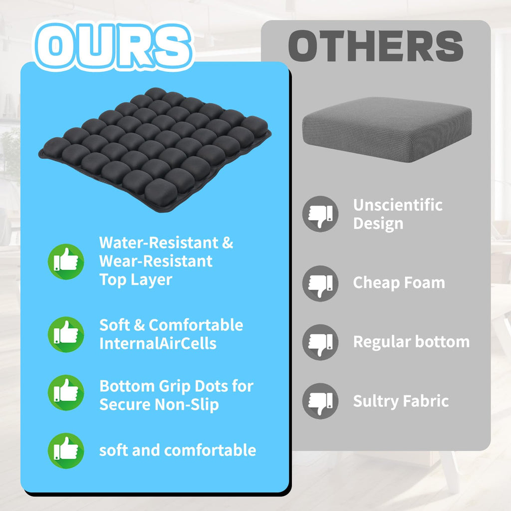 Vewxebo Sondor Travel Seat Cushion- Airplane seat Cushion for Long Flights | Inflatble seat cushion for Office，Chairs,Car and Wheelchair.Portable and Ergonomically Designed Cushion.