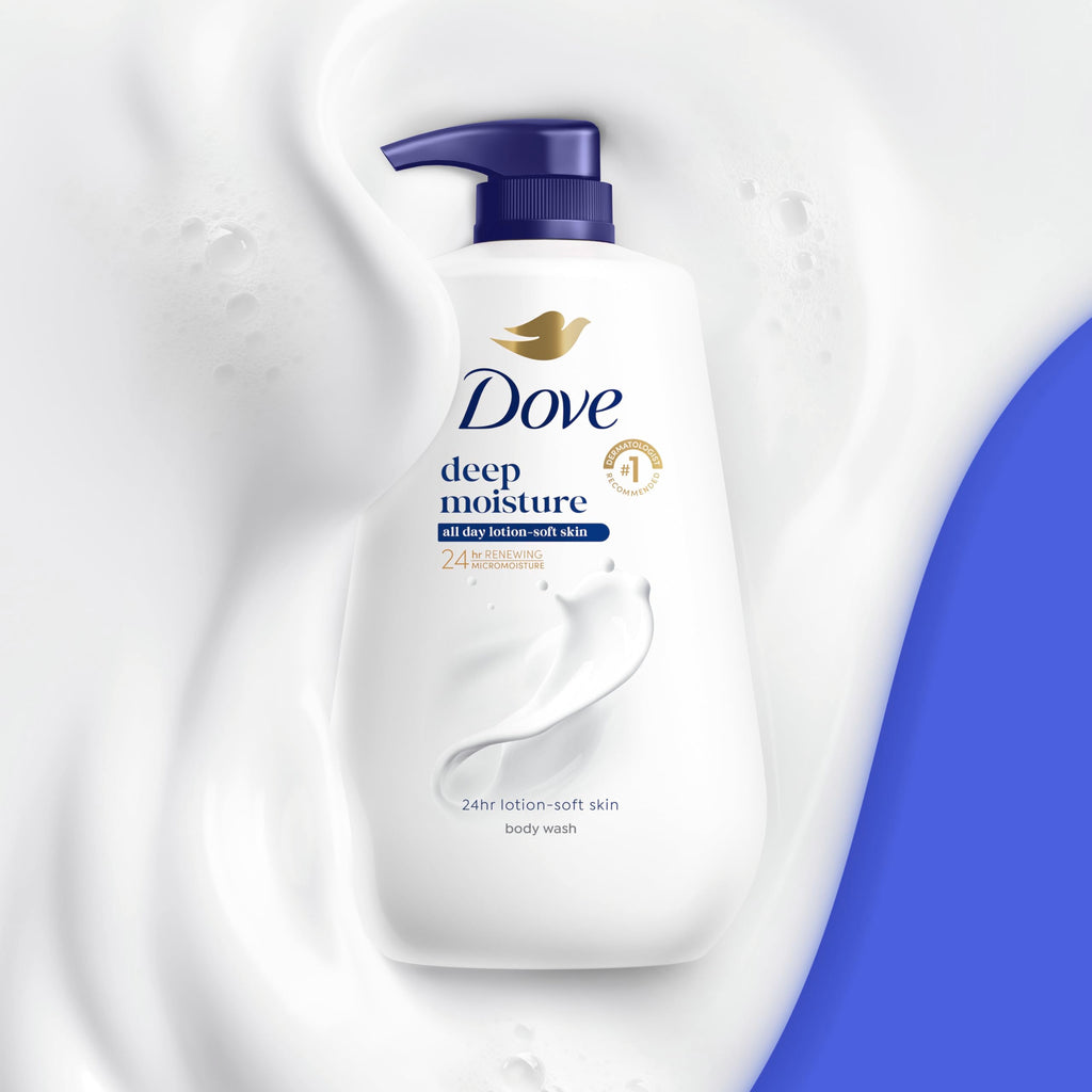 Dove Deep Moisture Body Wash, 30.6 oz Pump, Sulfate Free | Dove Deep Moisture Body Wash hydrates dry skin for 24 hours with a sulfate-free formula and MicroMoisture technology.