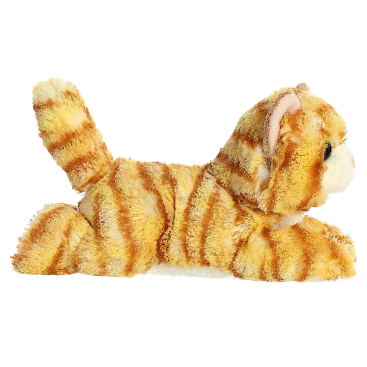 Aurora Mini Flopsie 8" Ginger Cat Adorable Stuffed Animal | Compact tummy-lying animals with bean-filled stability