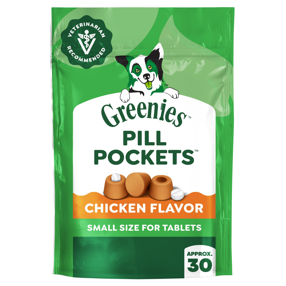 Greenies Pill Pockets Small Dog Treats, Chicken Flavor, 3.2 oz | Vet-recommended, masks pill smell & taste, easy pinch-close design, stress-free medicating, tablet size, 3.2 oz. Pouch
