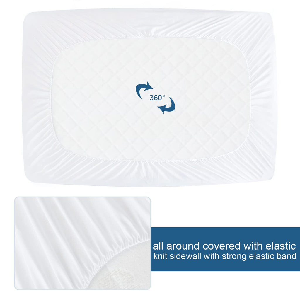 Queen Size Mattress Protector Waterproof,Absorbent Fitted Sheet | up to 18" Deep Pocket,Mattress Cover Queen Size Bed Sheets,Terry Machine Wash Protection Mattress Protector