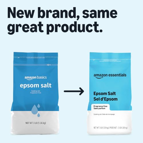 Amazon Essentials Epsom Salt Soak, Magnesium Sulfate USP, 3 Pound, 1-Pack (Previously Amazon Basics)