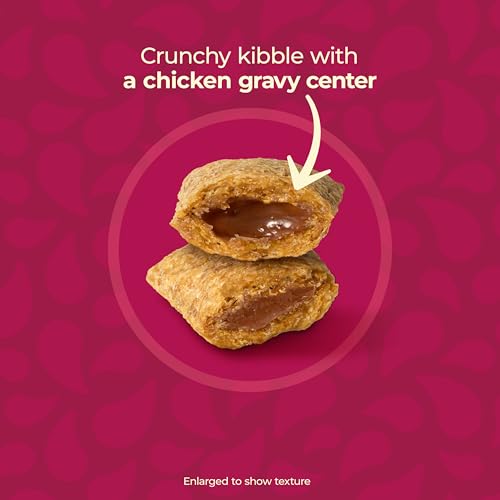 Meow Mix Gravy Bursts Dry Cat Food, 3 lb Bag | Crunchy cat kibble, gravy filled pieces, 100% complete & balanced nutrition