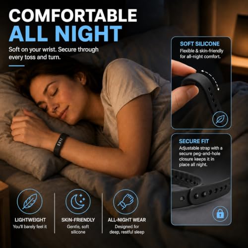 Ulvixar Vibrating Alarm Watch for Heavy Sleepers,Silent Wake up Alarm Wrist | Powerful Wrist Vibrating Alarm,For Hearing impaired,20-Day Battery,Comfort Silicone Loop,Ideal For Couples,Shared Space，Dorms