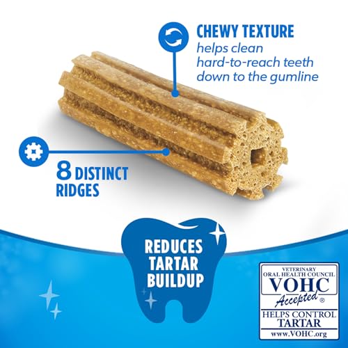 Dentalife Purina Daily Dental Chews for Large Dogs, 18 ct Pouch | Chewy, ridged texture in a tasty chicken flavor, helps reduce tartar buildup and help freshen breath