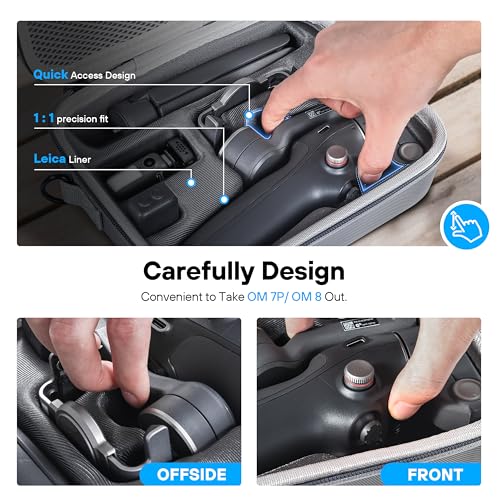 Osmo Mobile 8/7P Case, Portable PU Shoulder Bag for DJI OM 7/7P/8 | Travel Carrying Case, for DJI Osmo Mobile 8/7/7P Gimbal Stabilizer and Accessories, Not for OM8P