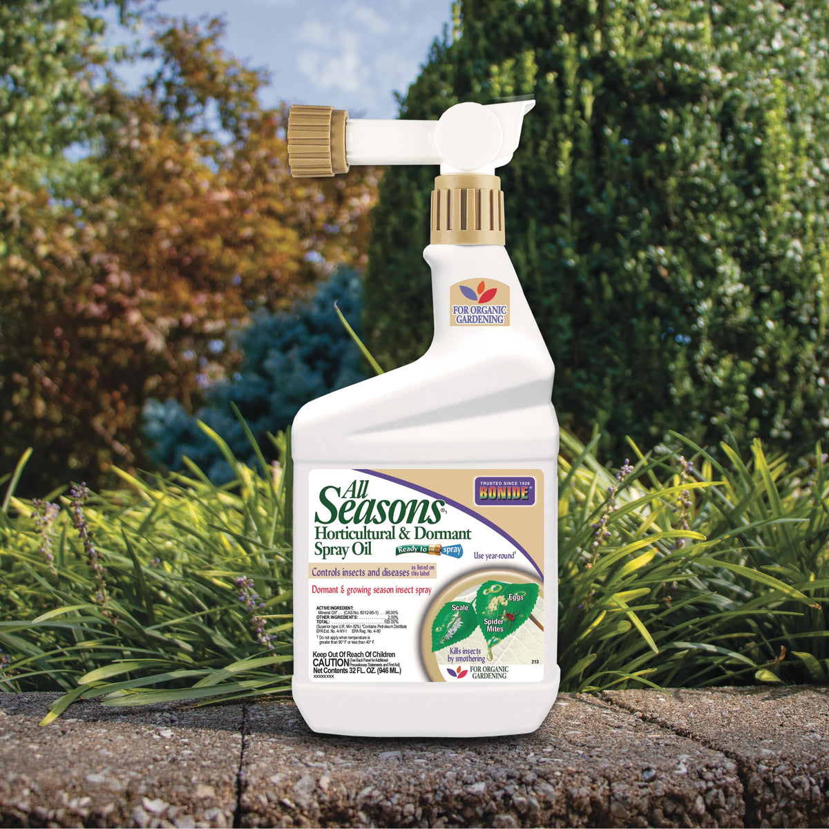 Bonide All Seasons Horticultural & Dormant Spray Oil, 32 oz Ready-to-Spray, Disease Prevention and Insect Killer for Organic Gardening
