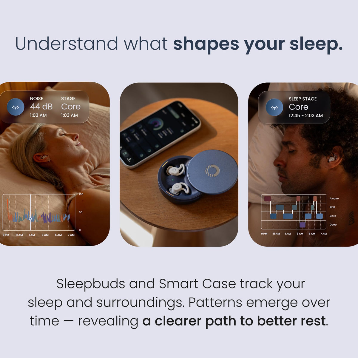 Ozlo Sleepbuds® 2 - Sleep Earbuds, Snoring & Noise Masking Headphones | All-Night Side-Sleeper Comfort, Ultra Small Fit, 14-hr Battery, 50+ Sleep Sounds, In-Ear Alarm, Smart Case Sleep Insights
