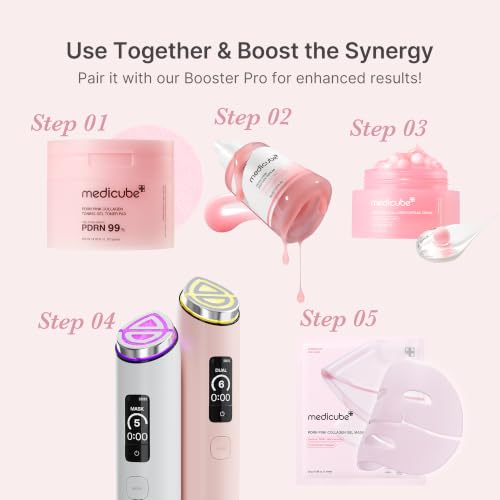 medicube PDRN Pink Peptide Serum with Salmon DNA, Firmer, Even-Looking Skin | Pink Glow Serum with Peptides & Niacinamide for Hydration, Firm-Looking Skin & Uneven Tone Care, Korean Skincare, 1.01 fl.oz.