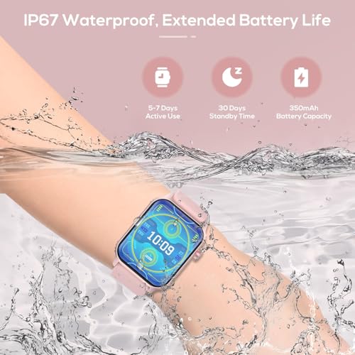 Smart Watch for Women, 120 Sports Modes Smartwatch with 1.83" HD, Alexa Built-in, Heart Rate/Sleep Monitor, IP67 Waterproof, Bluetooth Call & Music Control Fitness Watch for iPhone/Android (Pink)