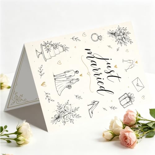MQMRYeto Wedding Card,Engagement Card Gift for Bride Groom Couple Women Men | Bridal Shower Card for Husband Wife,Signature Congratulation Marriage Anniversary Cards Decor for Son Daughter,with Envelope