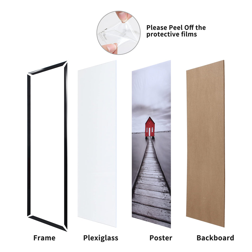 ELSKER&HOME 22.375 x 34 Poster Frame 3 Pack, Black | 22.375x34 Picture Frame for Horizontal or Vertical Wall Mounting, Sturdy and Scratch-proof