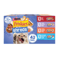 Purina Friskies Wet Cat Food Variety Pack, Shreds, 40 Pack 5.5 oz Cans | Beef, turkey and cheese, chicken and salmon, and ocean whitefish and tuna recipes in savory gravy