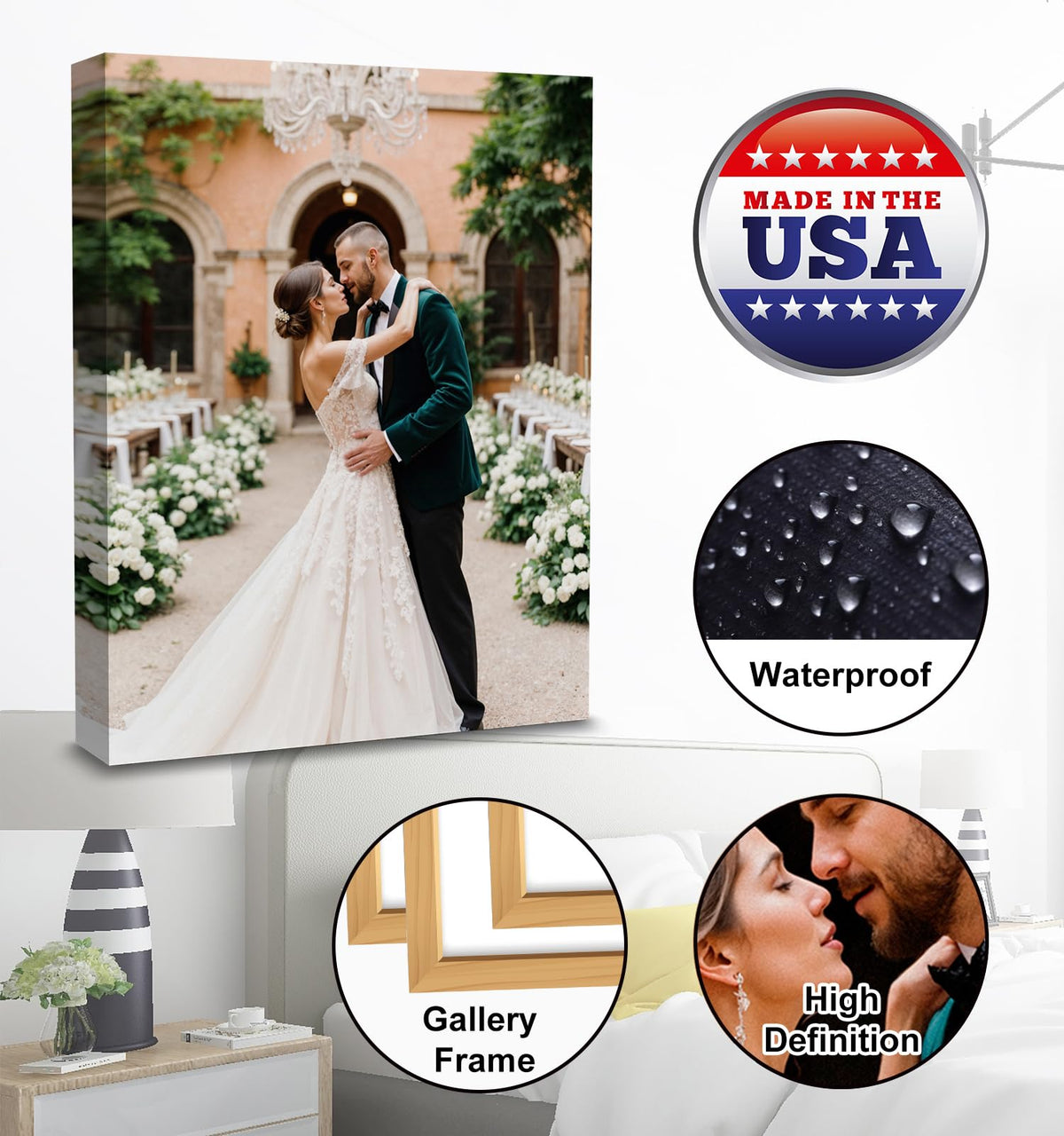 TreeDeal Custom Canvas Prints with Your Photos, Framed 11” x 14” Personalized Pictures Print, Customized Photo to Canvas Wall Art Ideal for Home Decor Gift Wrapping Pets Family Baby Wedding