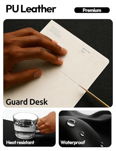 YSAGi Leather Desk Protector, Office Mat, Large Mouse Mat, Non-Slip PU Leather Blotter, Laptop Desk Mat, Waterproof Writing Pad for Office and Home (Black, 31.5" x 15.8")