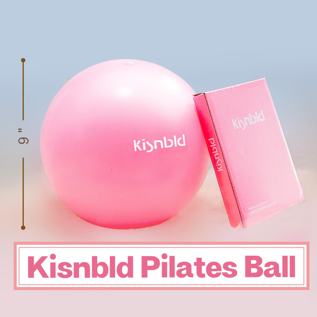 kisnbld 9 Inch Pilates Ball, Small Exercise Ball for Core &Physical Therapy | Anti-burst Slip Resistant Mini Yoga Pilates Equipment for Stability,Stretching, Rehab & Workout at Home Gym & Office
