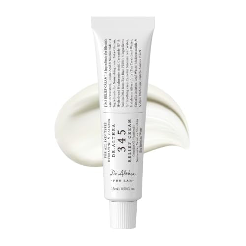 Dr.Althea 345 Relief Cream, 0.50 Fl Oz (Ver.2 - Pack of 1) | PDRN, Hyaluronic Acid for Instant Hydration, Blemish, Post-Acne Vegan Face Moisturizer with Centella, Non-comedogenic