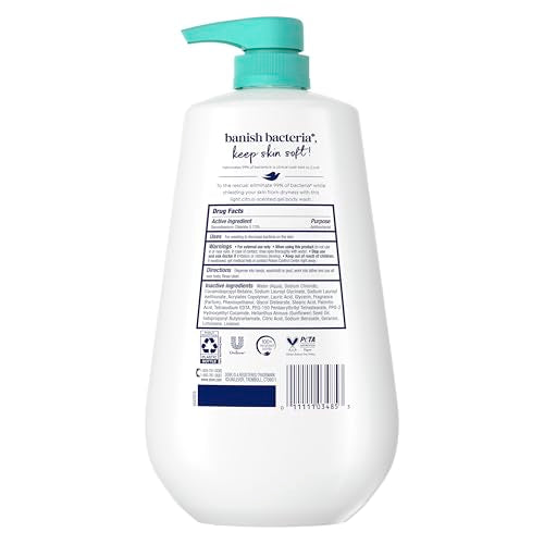 Dove Body Wash Antibacterial For All Skin Types 30.6 oz Pump, Sulfate Free | Dove Antibacterial Body Wash eliminates 99% of bacteria while nourishing skin with a sulfate-free formula