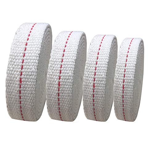 6.5 Feet Cotton Wick 1/2 Inch 3/4 Inch 5/8 Inch 7/8 Inch Oil Lamp Wick Replacement for Candle Burner Lantern Stove Supplies 4 Rolls
