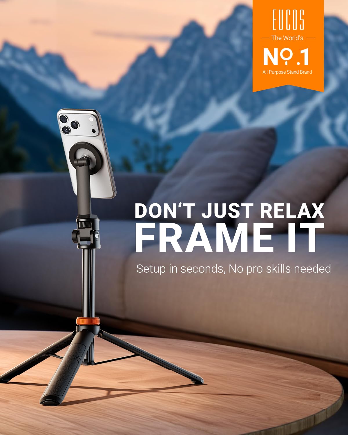 EUCOS 62" Magnetic Phone Tripod for iPhone, Selfie Stick Tripod with Remote | N52 Strong Magnetic Phone Stand, Extendable Cell Phone Stand for Video Recording, Travel