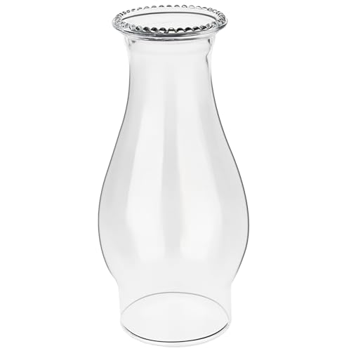 Oil Lamp Chimney Replacement – Clear Hurricane Lamp Glass Shade (Wave Style) for Kerosene Lamps – 3 Inch Base（1 Pack）