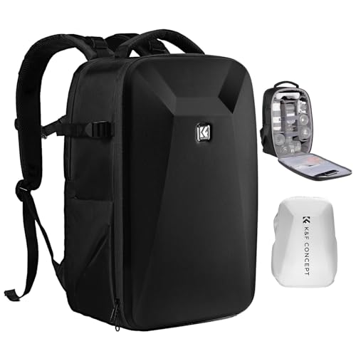 K&F CONCEPT Camera Backpack,Hardshell Photography DSLR Camera Bag | 15-15.6 Inch Laptop Compartment, Waterproof, Hard Shell Camera Case, Compatible with Canon/Nikon/Sony/DJI Mavic Drone, B07