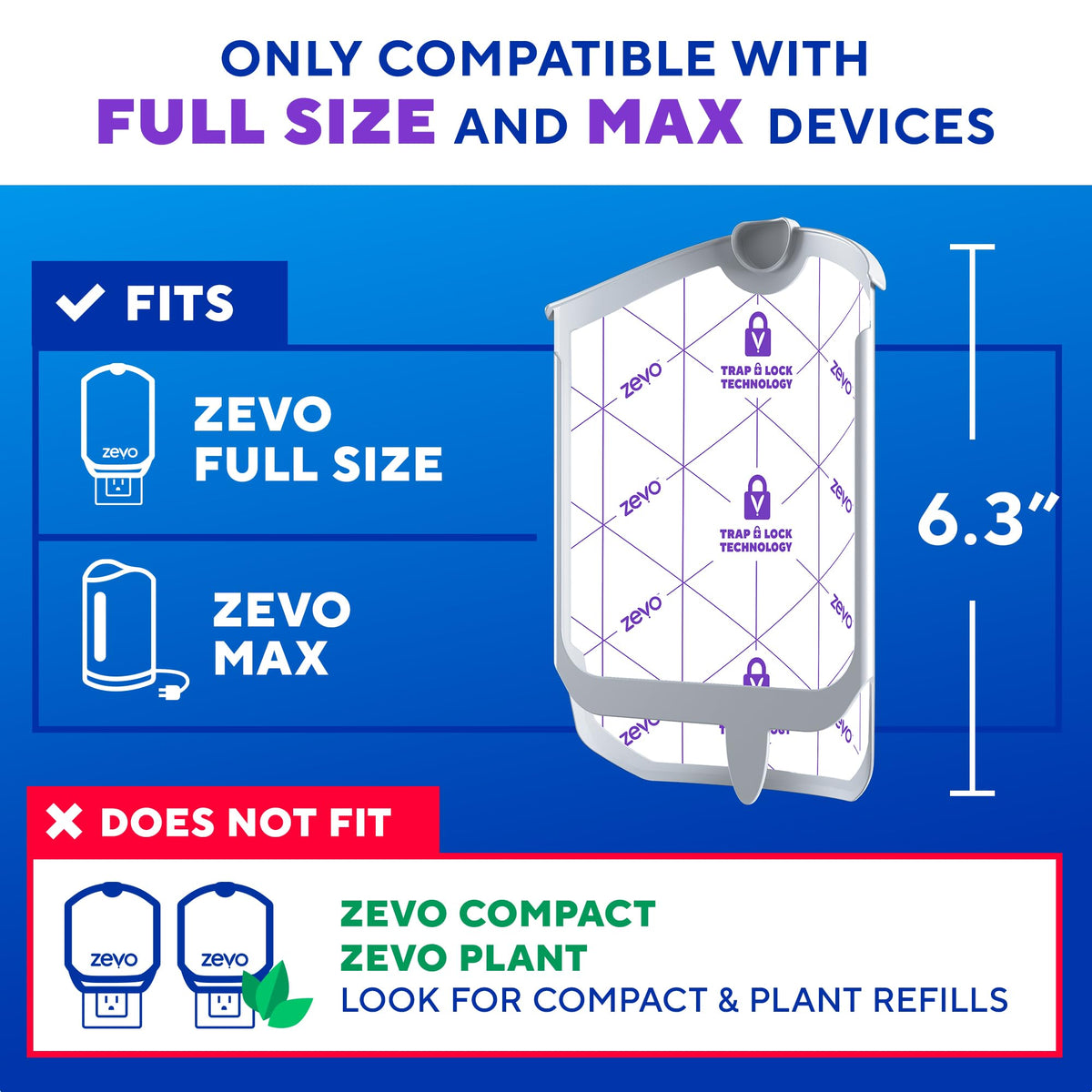 Zevo Flying Insect Trap Refill Cartridges for Fruit Flies & Gnats, 4 Count | Fits Zevo MAX & Zevo Flying Insect Trap, Catches House Flies, Gnats & Fruit Flies 24/7, No Added Fragrance or Dyes
