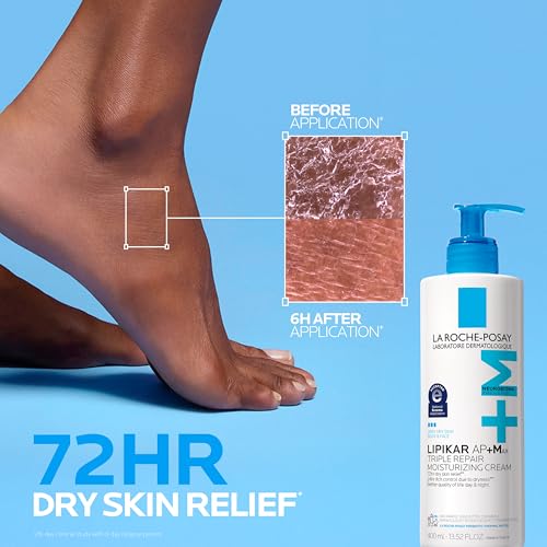 La Roche-Posay Lipikar AP+MAX Triple Repair Moisturizing Body Cream | Face and body lotion for dry skin with shea butter and niacinamide. Gentle on very dry, rough, sensitive skin.