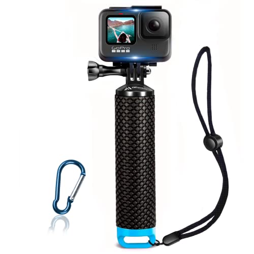 Floating Hand Grip Waterproof Monopod for GoPro Hero 13 12 11 10 9 8 7 6 5 | Compatible with Hero Session Black Silver Handler & Handle Mount Accessories Kit for Water Sport & Action Cameras (Blue)