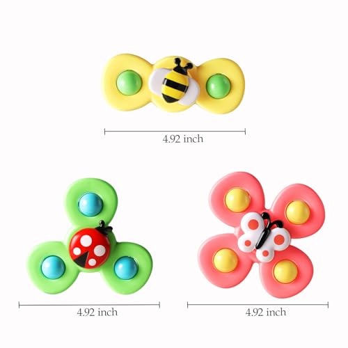 ALASOU Suction Cup Spinner Airplane Travel Toys for 1 Year Old Boy Girl | Spinning Top 12 18 Months,1 2 Year Old Boy Birthday Gift,Baby Bath Toy for Kids Ages 1-3,Sensory Toy for Infant Toddlers