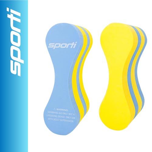 Sporti Junior Swim Training Pull Buoy Leg Float, Swim Lesson Equipments | 8.75 x 3 x 4.5 In, Kids Swim Training Aid, Closed-cell EVA Foam, Stroke Drill Float, Lap Lesson Tool, Swimming Accessories