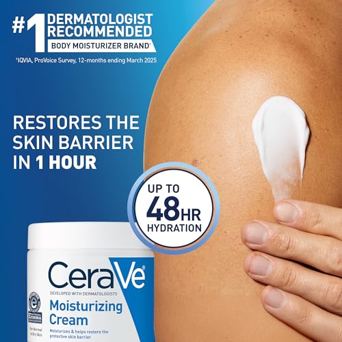 CeraVe Moisturizing Cream, Face & Body Moisturizer for Dry Skin, 19oz | Skin Care with Hyaluronic Acid, Skin Barrier Repair, Ceramide Moisturizer, Fragrance Free, Non-Comedogenic, Daily Use