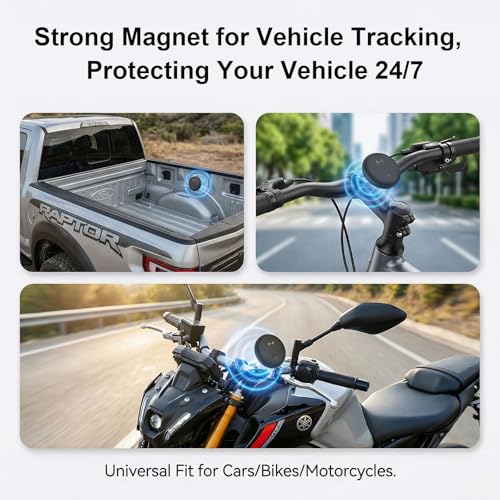 GPS Tracker for Vehicles, Real-Time Tracking for Android & iOS w/Magnetic | No Monthly Fee / No SIM Card, Works with Android Find Hub & iOS Find My, Hidden GPS Tracker Devices for Cars/Motorcycle/Bikes