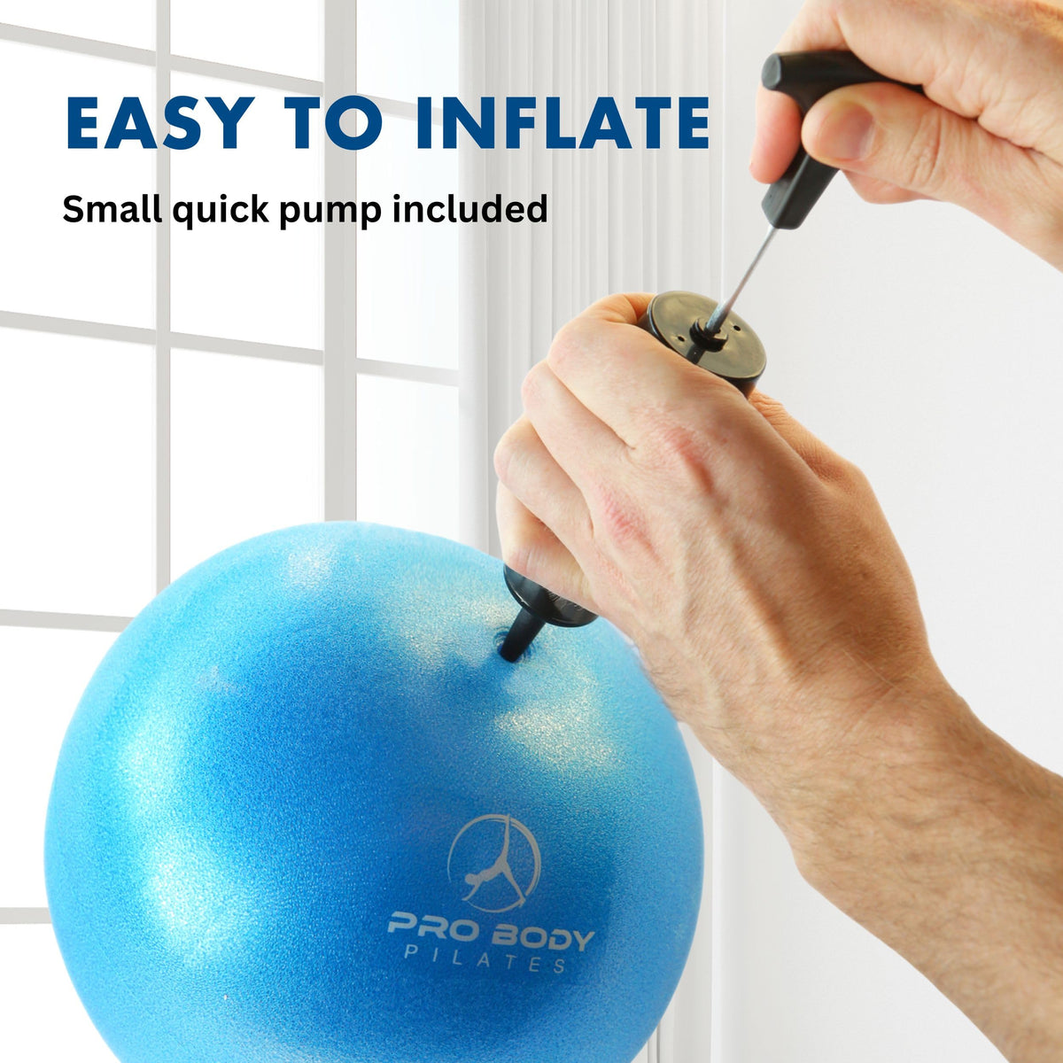 ProBody Pilates Ball Small with Pump - 9 Inch Small Exercise Ball | Anti-Burst, Latex-Free, PT-Grade, Between-Knees Stabilizer, Barre & Postpartum, Pump, Yoga Ball Small