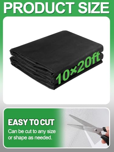 10x20ft Strong PP Nanocomposite Mosquito Net Garden Netting, Black | Clear View, Ultra-fine Mesh, Tear-resistant, Bird Insect Pest Barrier Screen, Patio/Balcony/Porch/Raised Beds/Tree Protection