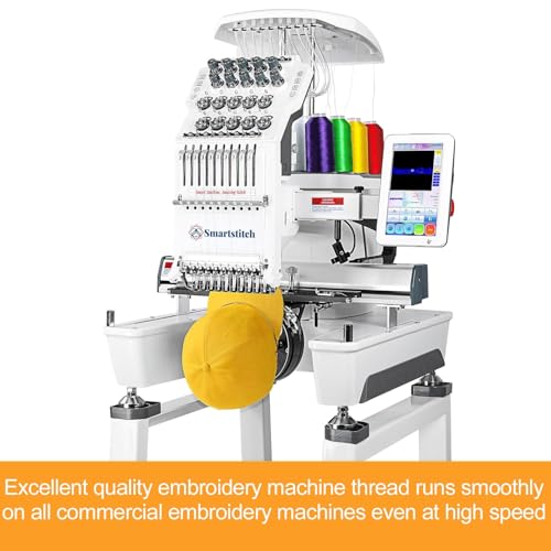 New brothread 5000M Huge Spool Embroidery Machine Thread - Snow White | Single Spool, 40WT, Polyester, 5000M/5500YD for Commercial Machines, Use a Thread Stand to Work with Home Embroidery Machine