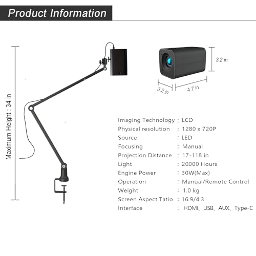 Drawing Projector, Art Projector for Tracing for Cookie and Banner Painting | Tracing Drawing Tool Smart Sketcher Cake Cookie Portable Mini Smart Phone Movie Projector with Stand P