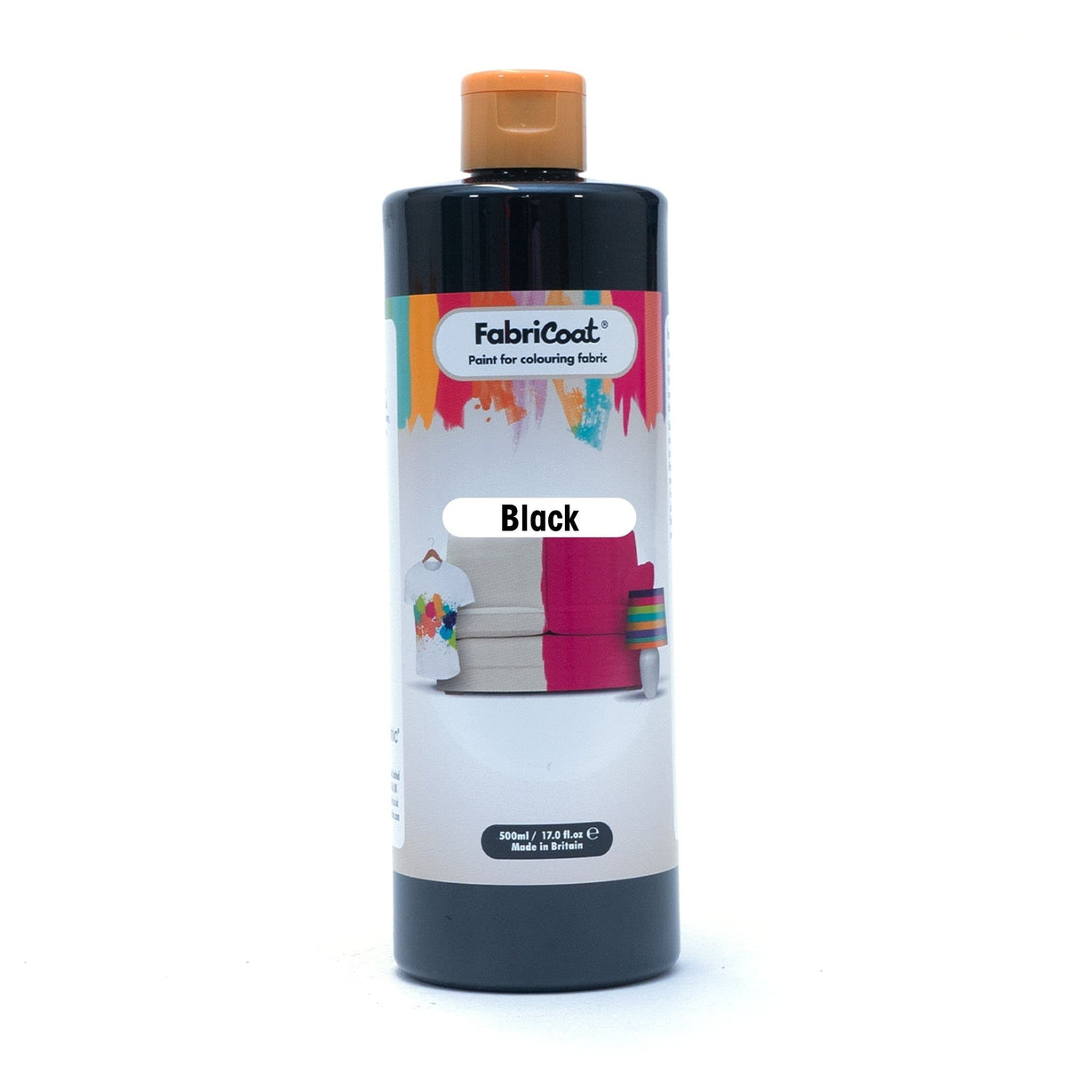Fabricoat Fabric Paint & Upholstery Dye, Black, Flexible Finish