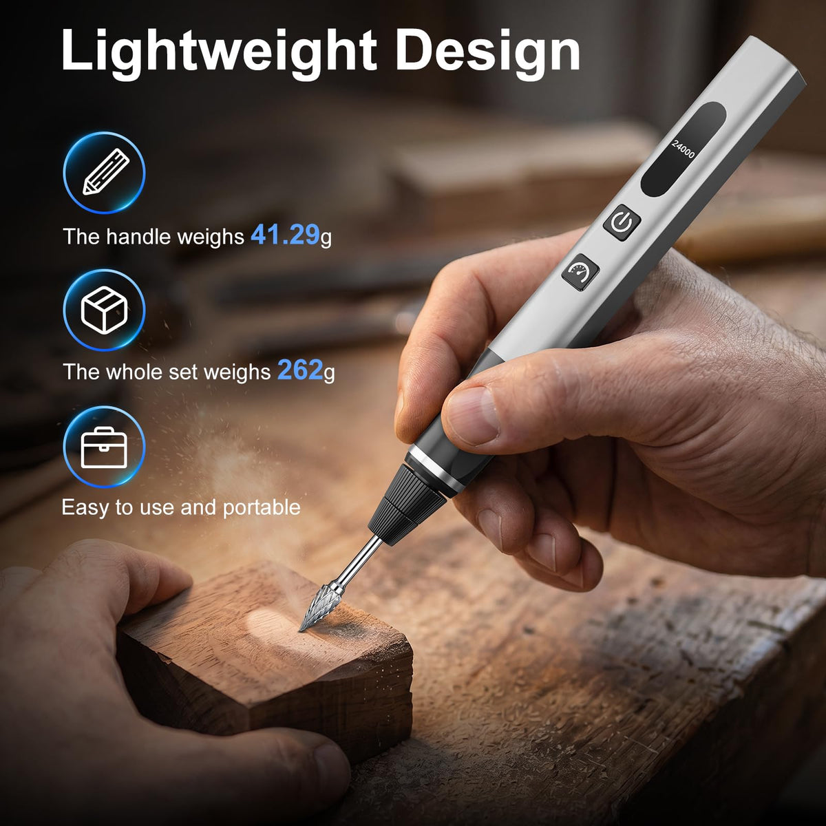 STREBITO Engraving Pen for Metal Wood Glass Plastic, 47 in 1 Engraving Kit | 5 Speeds Up to 36000 RPM, USB-C Rechargeable, Diamond Bit, Beginner Friendly, Portable Engraving Pen Kit for Artists & DIYers