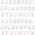 Fibrella 52 Pcs Large Acrylic Letter Beads Chunky Alphabet Jelly White | Big horizontal holes, bubble letter beads, for jewelry making/keychains/bag charms/diy decorations