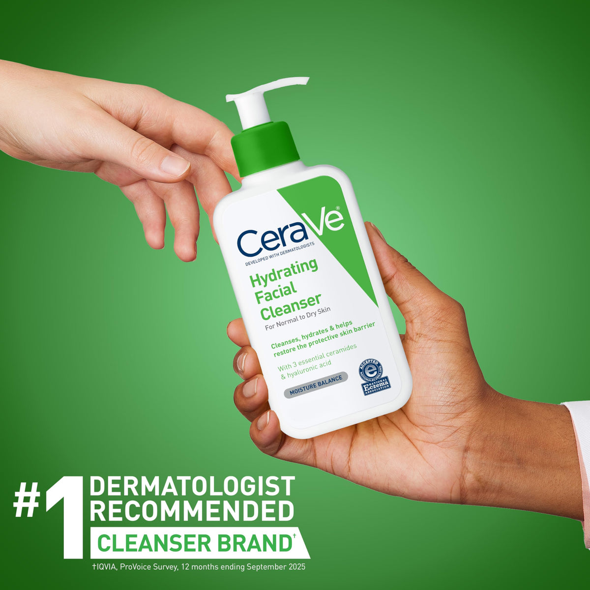 CeraVe Hydrating Cleanser with Hyaluronic Acid, Gentle Face Cleanser,16oz | Daily Face Wash & Makeup Remover with Glycerin, Skin Care for Men and Women, National Eczema Association Certified