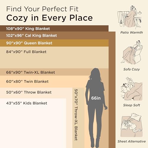 Bedsure Fleece Bed Blankets Queen Size Grey - Soft Cozy Warm Halloween Fall Throw Blanket Lightweight Room Home Decor, Christmas Decorations Gifts for Women and Men, 90x90 inches